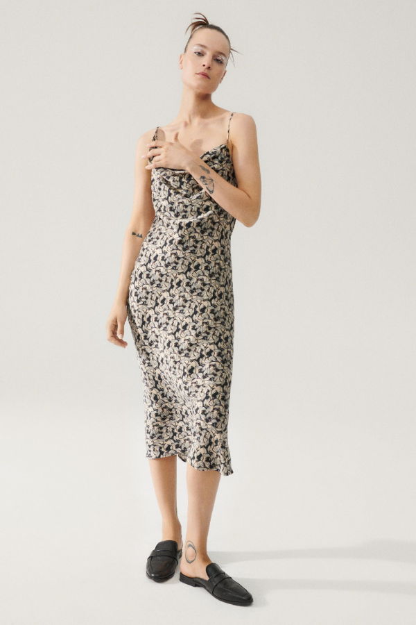 Silk Laundry Carrie Dress - Pelicans