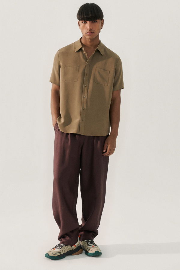 Silk Laundry CDC Short Sleeve Boyfriend Shirt - Cub