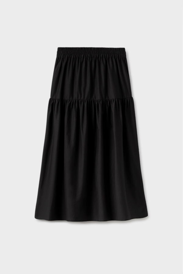 Silk Laundry Cotton Silk 80s Skirt - Black