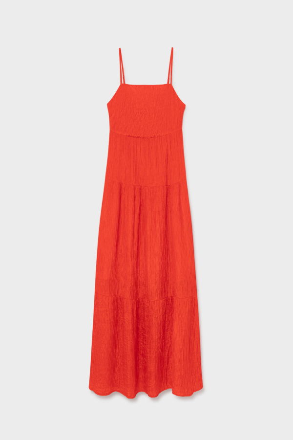 Silk Laundry Crinkle Bounce Dress - Banksia