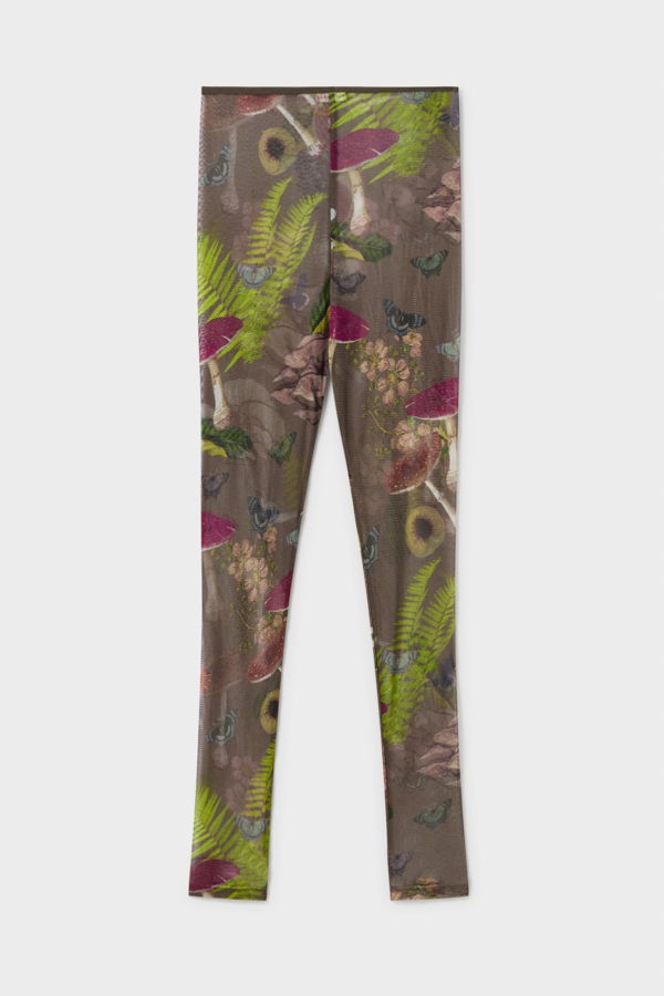 Silk Laundry Mesh Leggings - Magic Mushroom Dark Earth