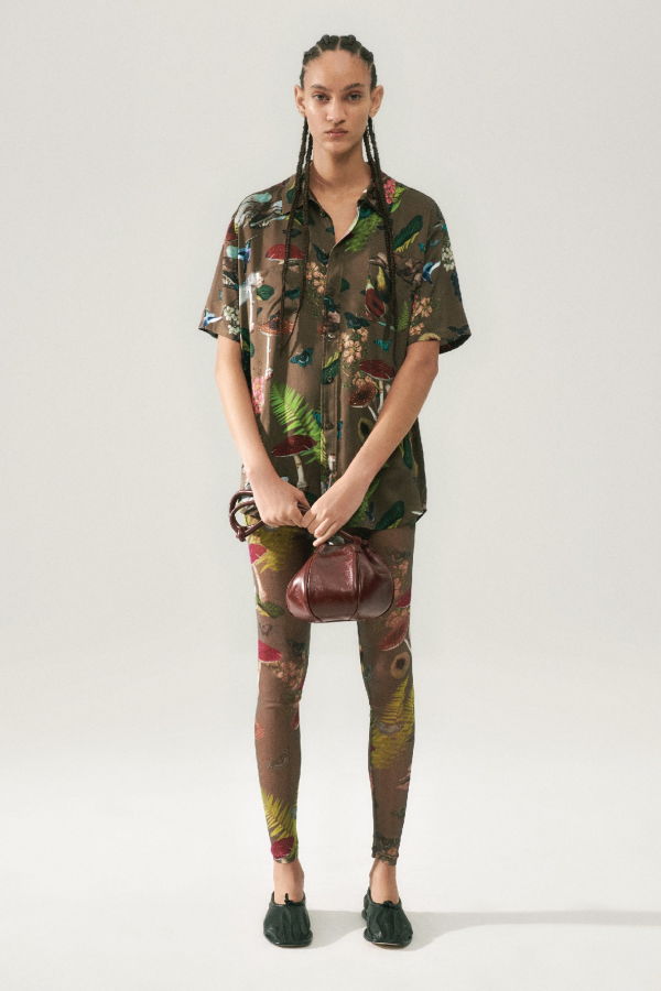 Silk Laundry Mesh Leggings - Magic Mushroom Dark Earth
