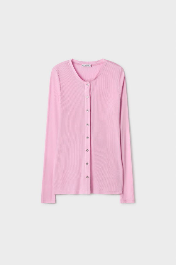 Silk Laundry Ribbed Kia Cardigan - Fig