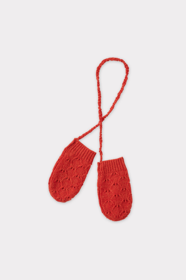 KIDS Caramel Apo Baby Wool & Cashmere Pointelle Mittens