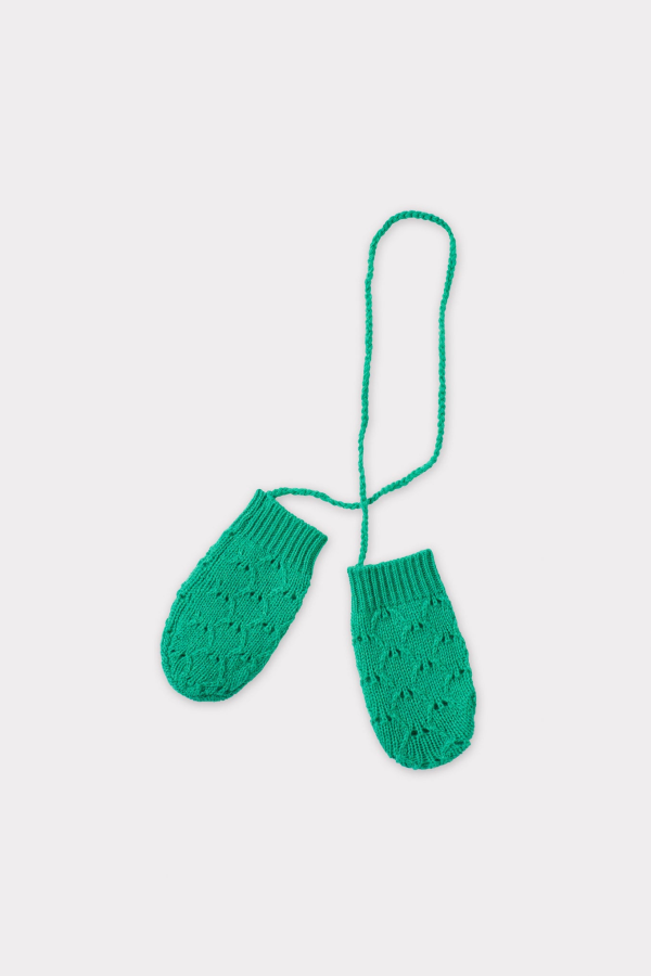 KIDS Caramel Apo Baby Wool & Cashmere Pointelle Mittens