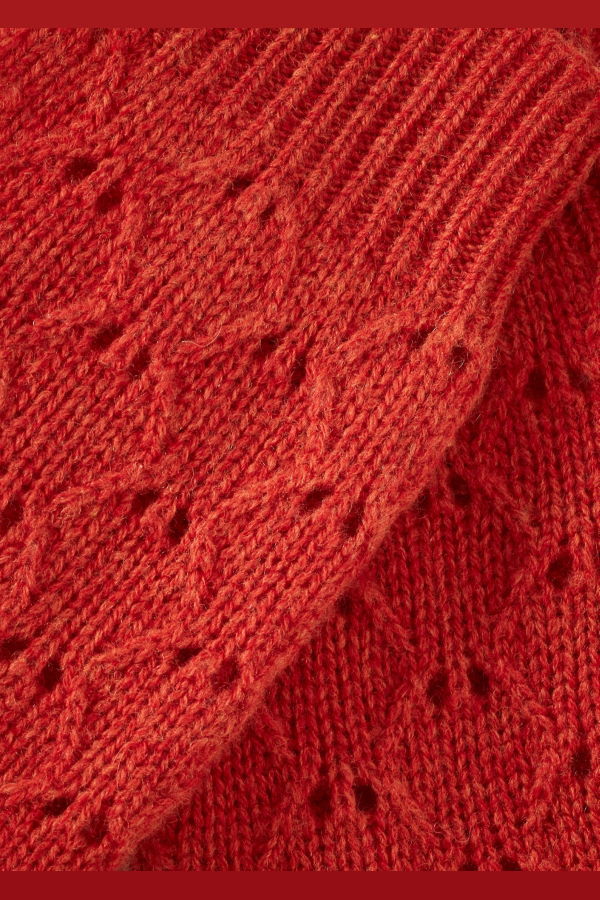 KIDS Caramel Apo Wool & Cashmere Pointelle Mittens