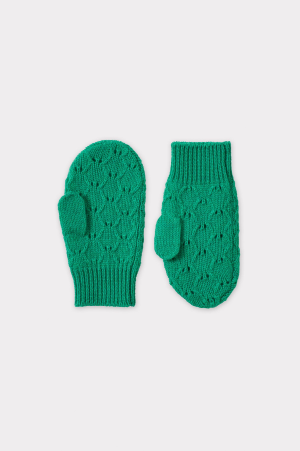 KIDS Caramel Apo Children's Wool & Cashmere Pointelle Mittens