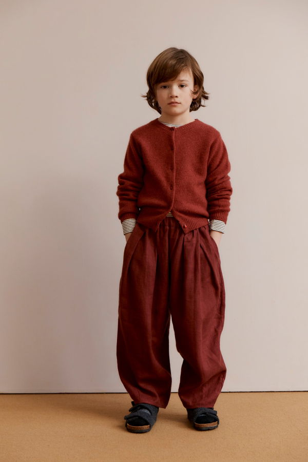 KIDS Caramel Bobby Linen Trousers