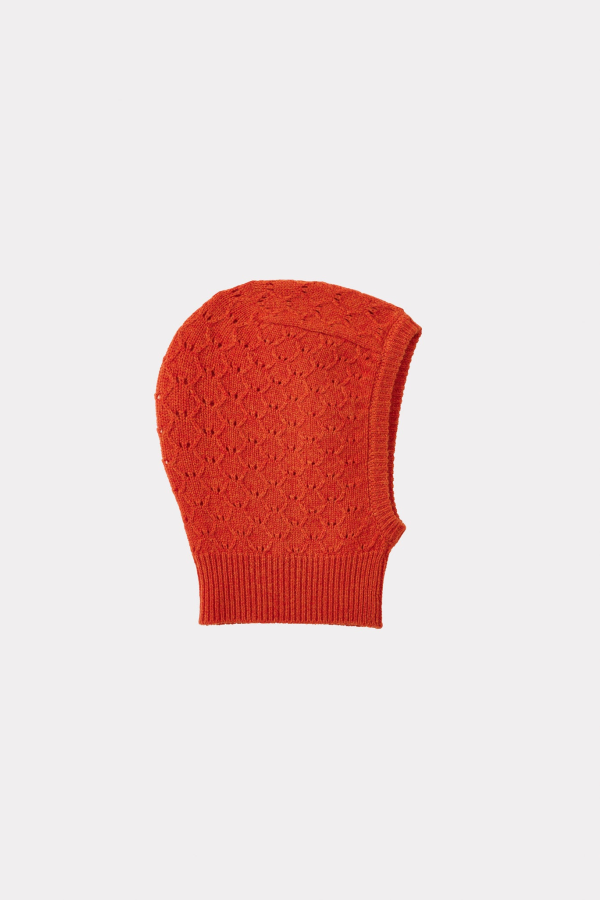 KIDS Caramel Plomo Baby Wool Pointelle Balaclava