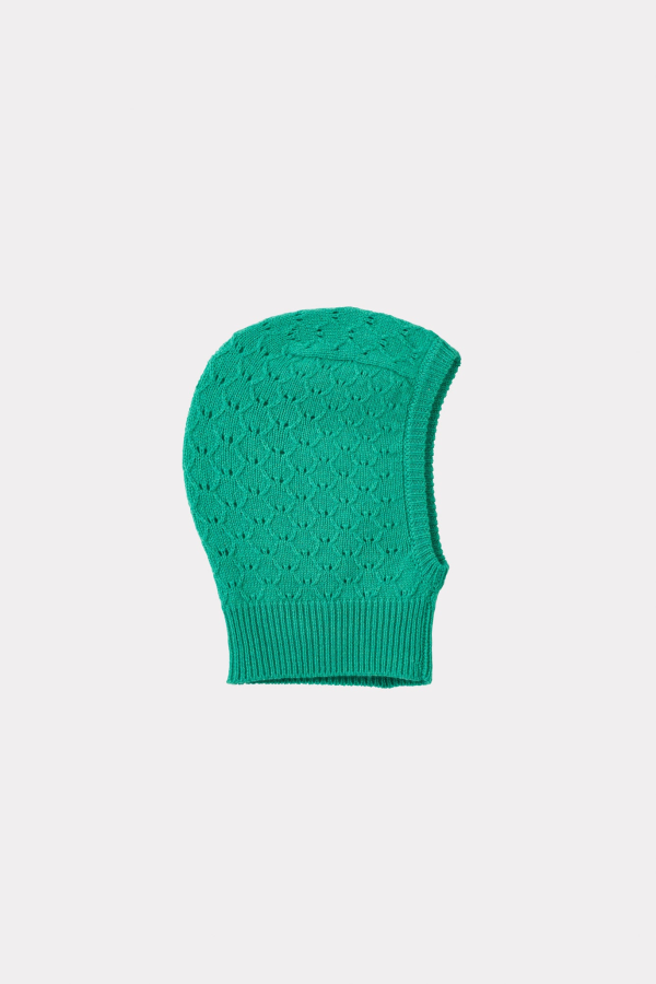 Caramel Plomo Baby Wool Pointelle Balaclava