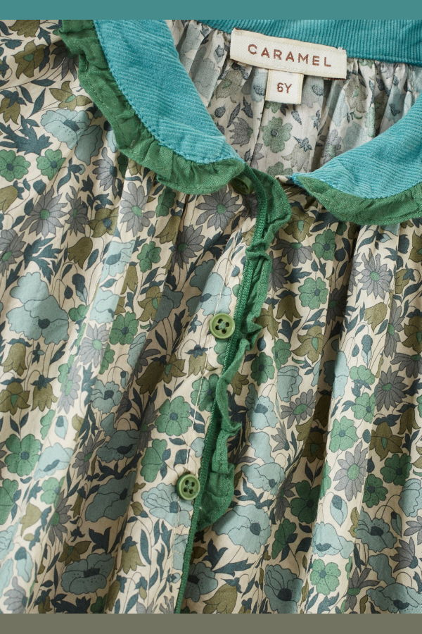 KIDS Caramel Verdite Baby Cotton Dress - Liberty Poppy & Daisy