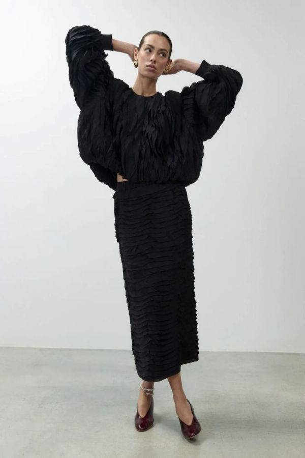 Alysi Midi Skirt with Ruffles