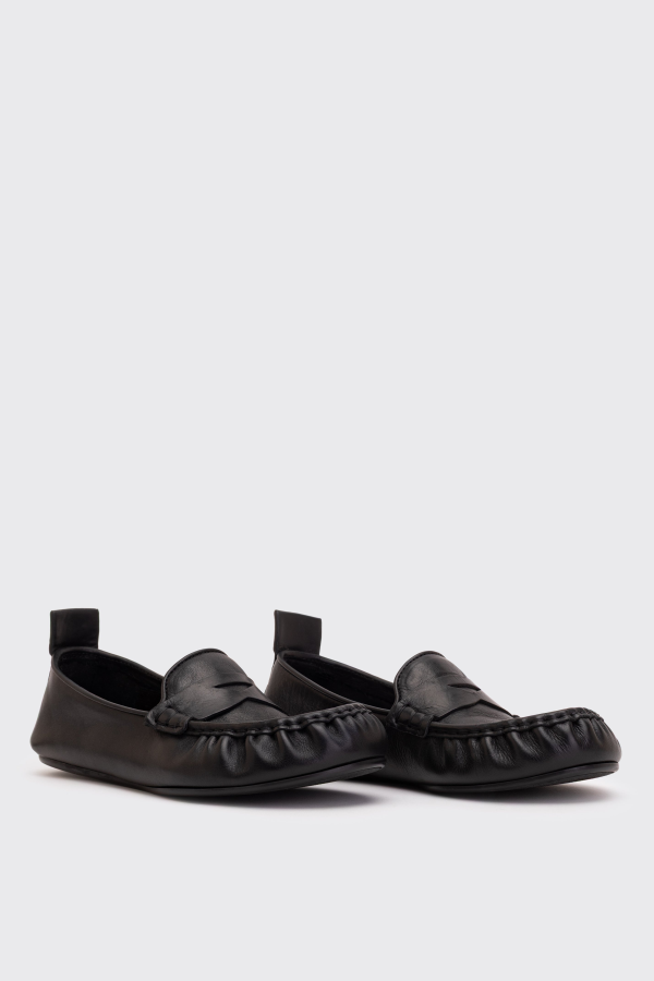Acne Studios Leather Saddle Loafers - Black