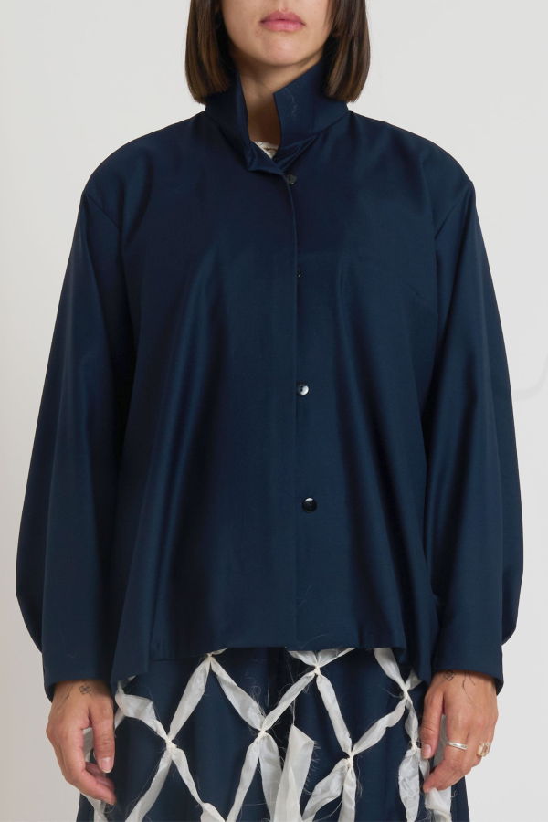 KAAREM Azure Long-Sleeve Pocket Shirt Jacket - Dark Blue