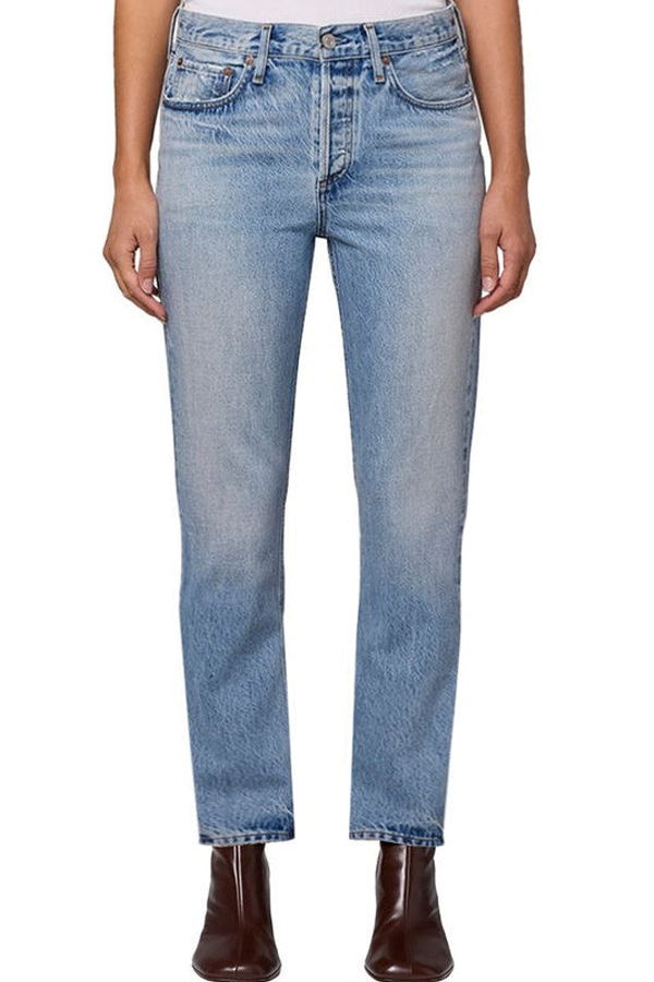 AGOLDE Riley Crop Jeans - Stream (Light Indigo)