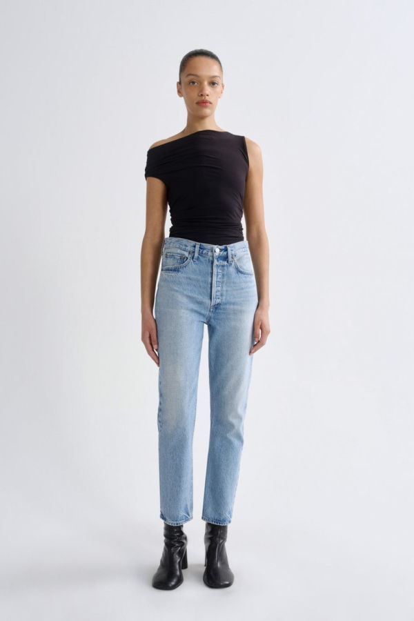 AGOLDE Riley Crop Jeans - Stream (Light Indigo)