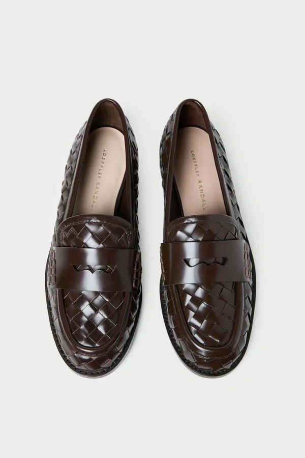 Loeffler Randall Rachel Woven Leather Loafer - Espresso