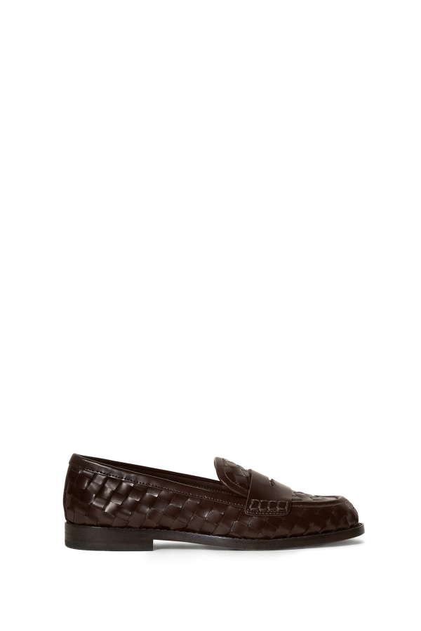 Loeffler Randall Rachel Woven Leather Loafer - Espresso