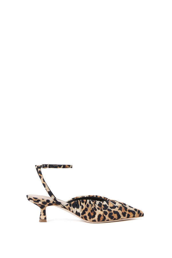 Loeffler Randall Rio Smocked Kitten Heel - Leopard