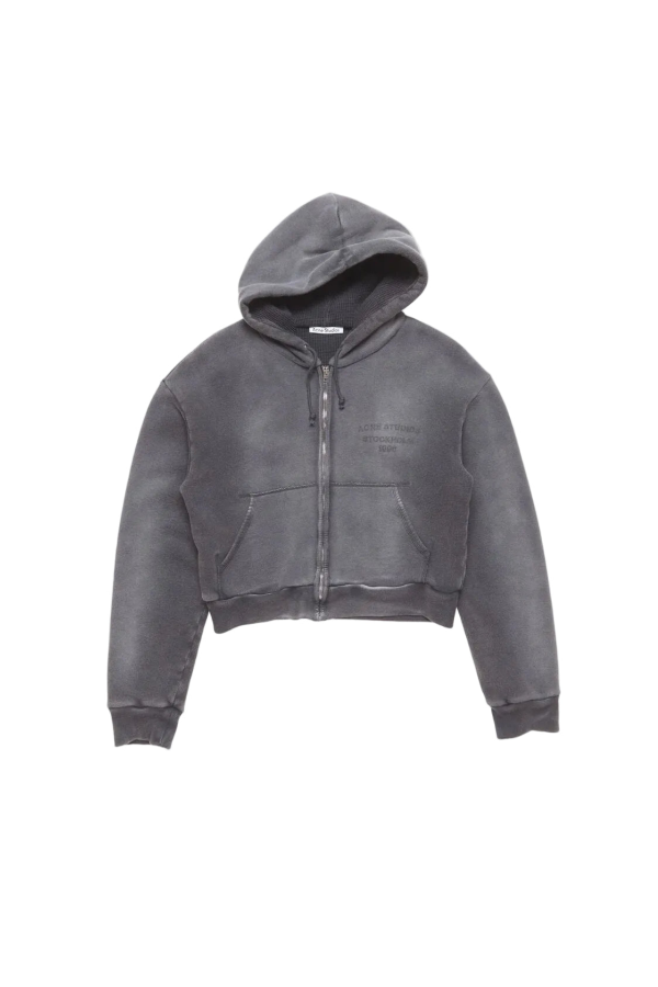 Acne Studios Sprayed Zip Hoodie - Faded Black