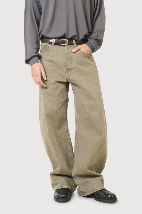 ssstein Deformation Wide Color Denim Pants