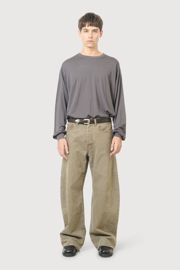 ssstein Deformation Wide Color Denim Pants