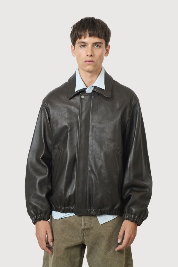 ssstein Sheep Leather Zip Short Jacket - Vintage Black