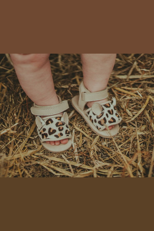 KIDS Donsje Alina Leopard Sandals - Ivory Classic Leather