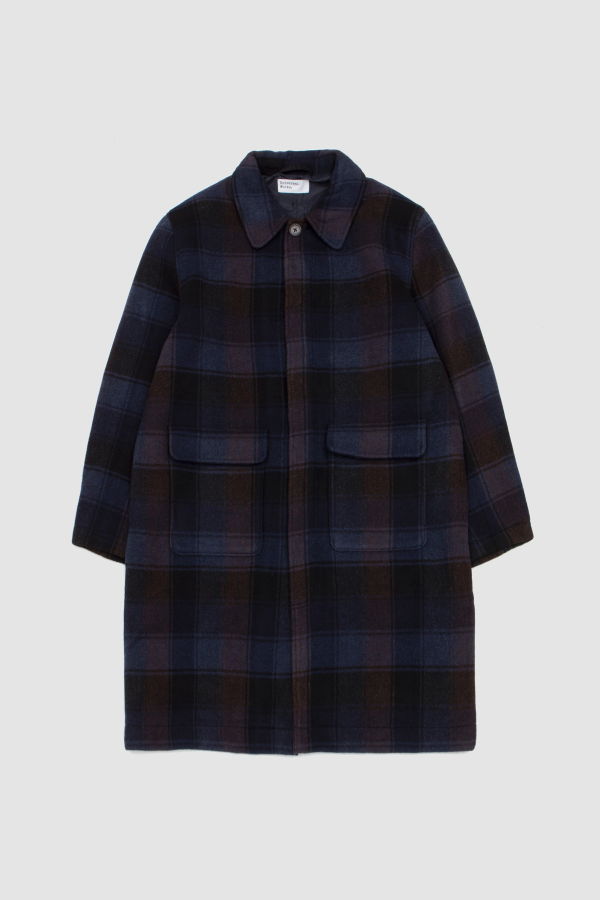 Universal Works Account Coat Berlin Wool Check