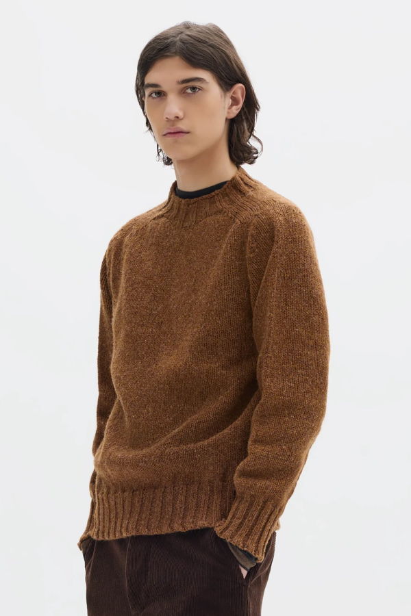 Margaret Howell Chunky Seamless Crew Neck Rustic Wool Sweater