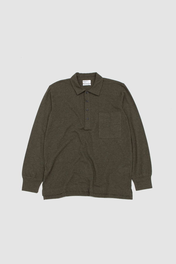 Universal Works Rec. Wool Mix SJ Pullover Long Sleeve Shirt - Olive