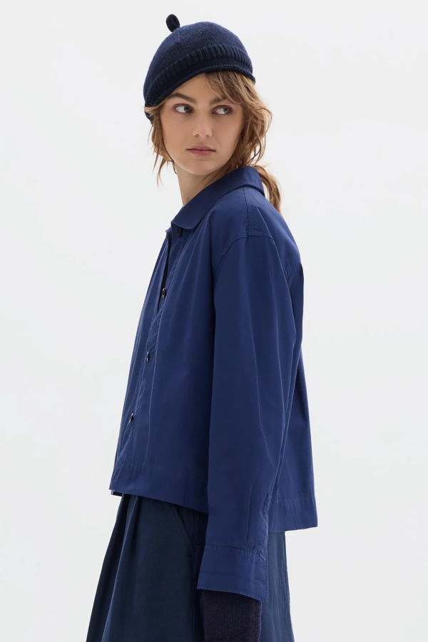 Margaret Howell Rolled Hem Beanie - Dark Navy
