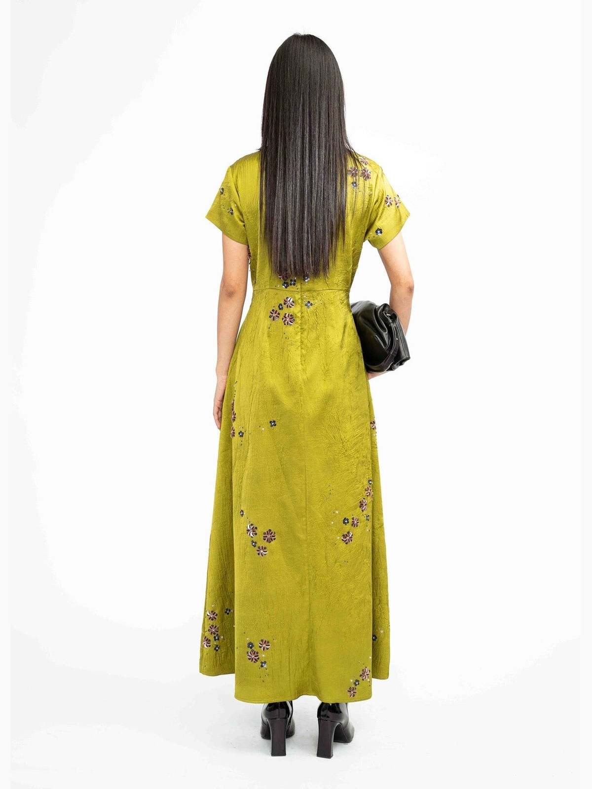 Lovebirds Flora Lapel Dress - Matcha - Image 2 of 2