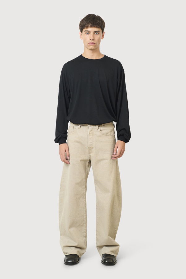 ssstein Loose Color Denim Pants - Beige