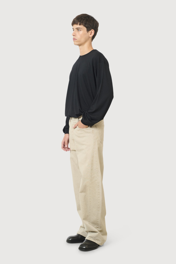 ssstein Loose Color Denim Pants - Beige