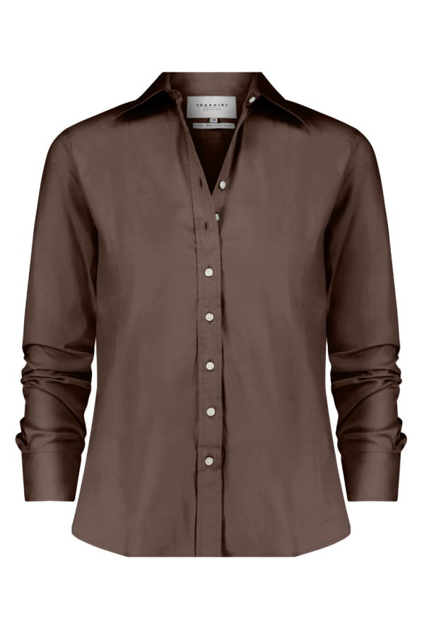 THE SHIRT BY ROCHELLE BEHRENS Boyfriend Shirt - Brown