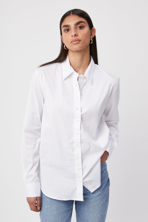 THE SHIRT BY ROCHELLE BEHRENS The Boyfriend Shirt - White Oxford