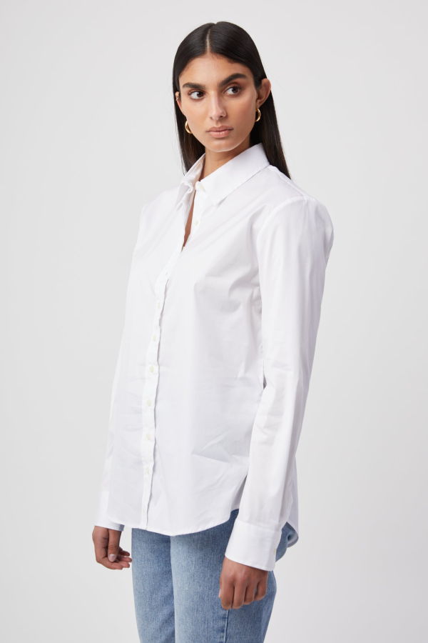 THE SHIRT BY ROCHELLE BEHRENS The Boyfriend Shirt - White Oxford