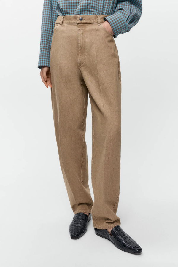 Cordera Carrot Denim Trousers - Beige
