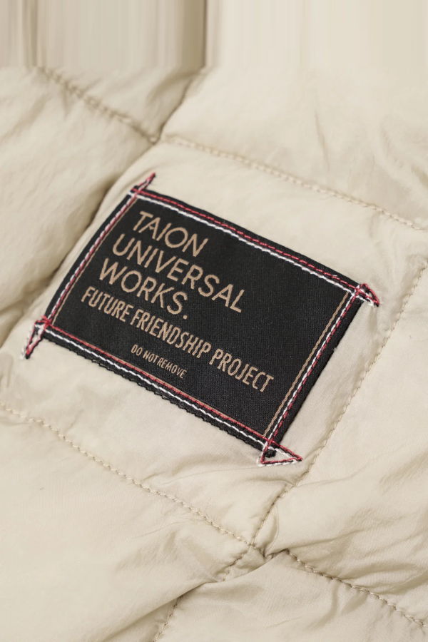 Universal Works x TAION Nylon Soft Shell Down Cardigan - Ice Grey