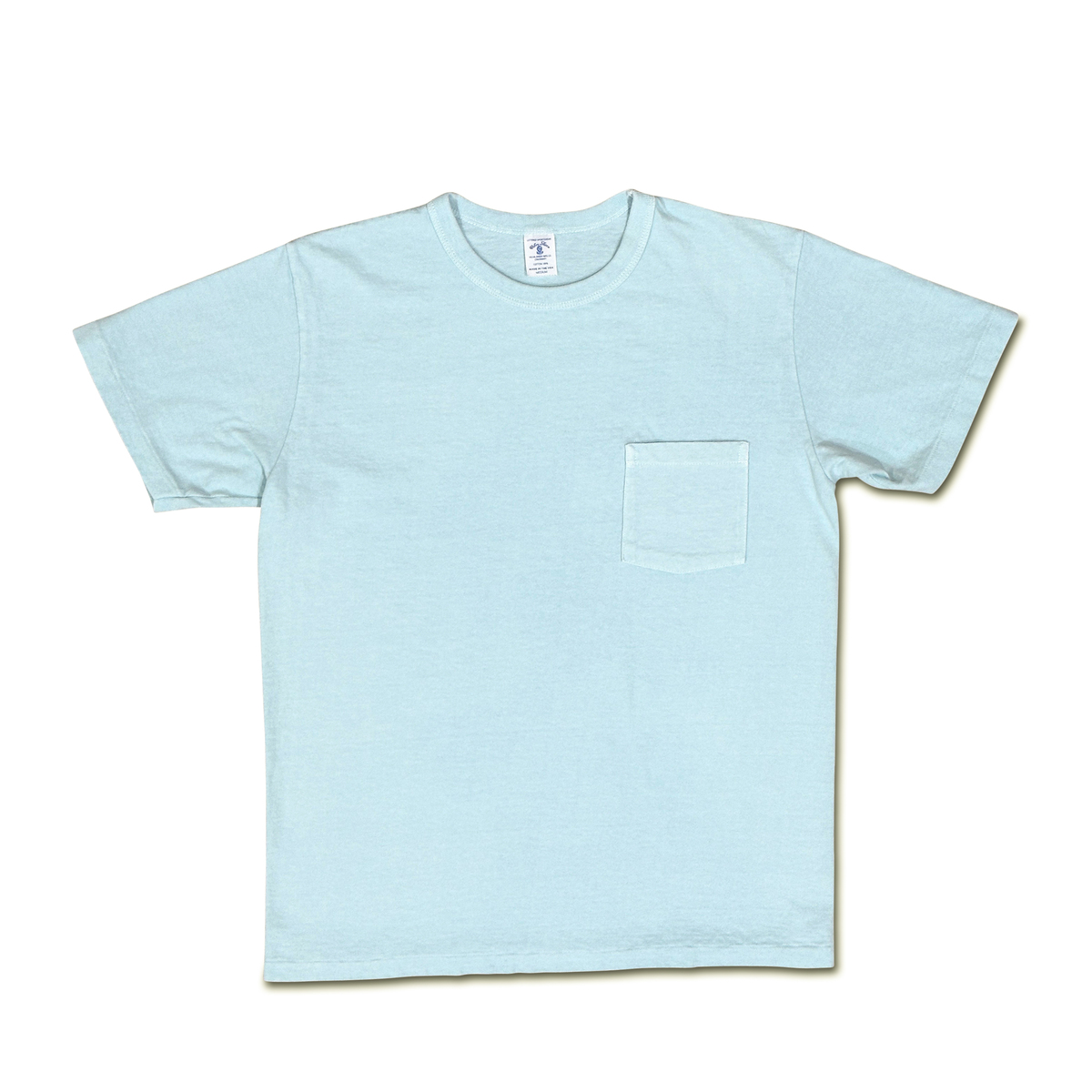 Velva Sheen - 14/1 Pigment Dyed Pocket T-Shirt - Turquoise - Image 1 of 1
