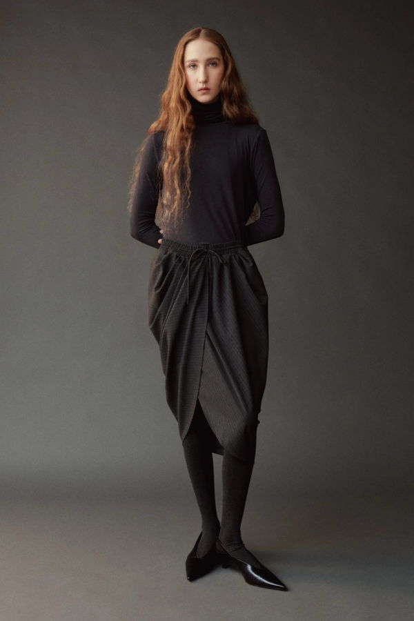 Mijeong Park Roll Neck Jersey Top - Graphite