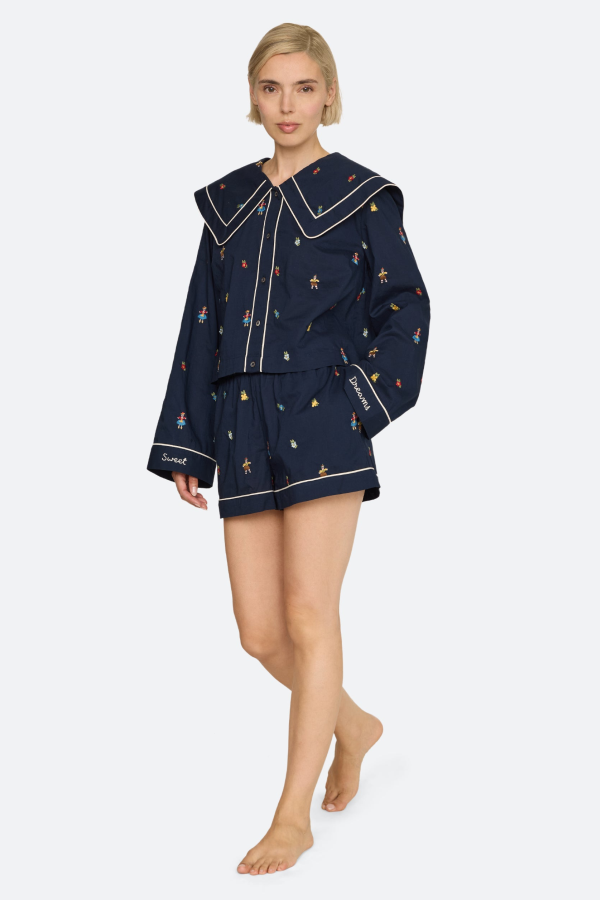 Sea NY Liana Short Pajama Set - Navy