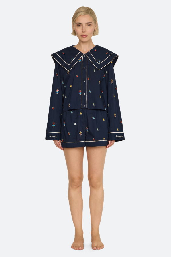 Sea NY Liana Short Pajama Set - Navy