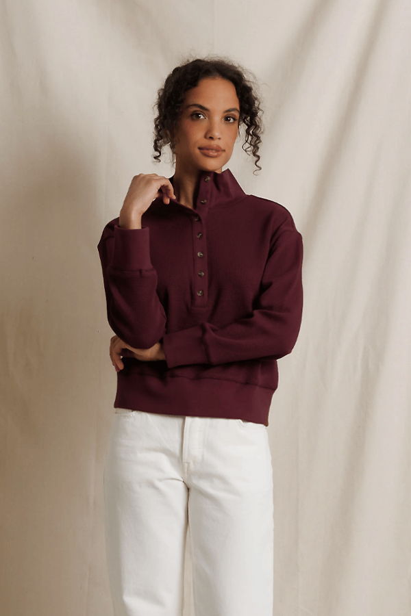 Perfect White Tee Zia Pop-Over Sweater