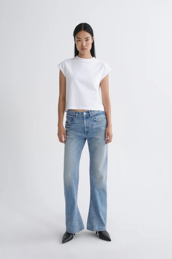 AGOLDE Bryce Cap Sleeve Tee - White
