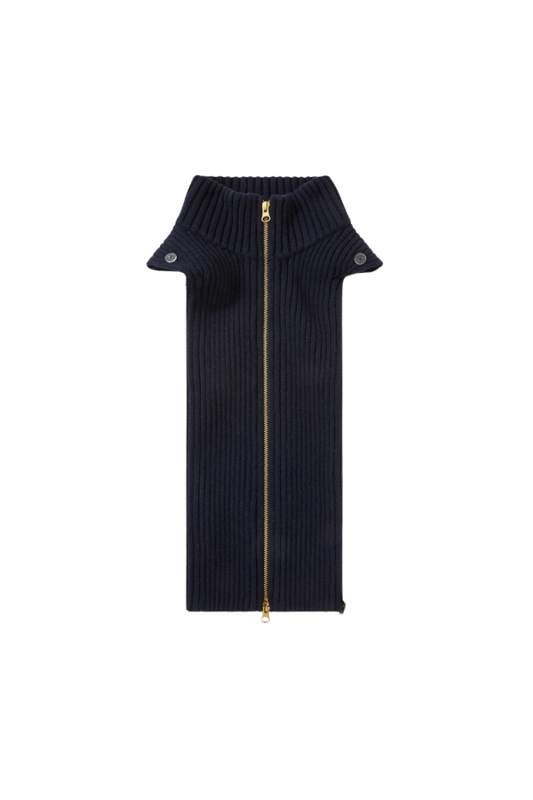 Veronica Beard Rib Turtleneck Dickey - Navy
