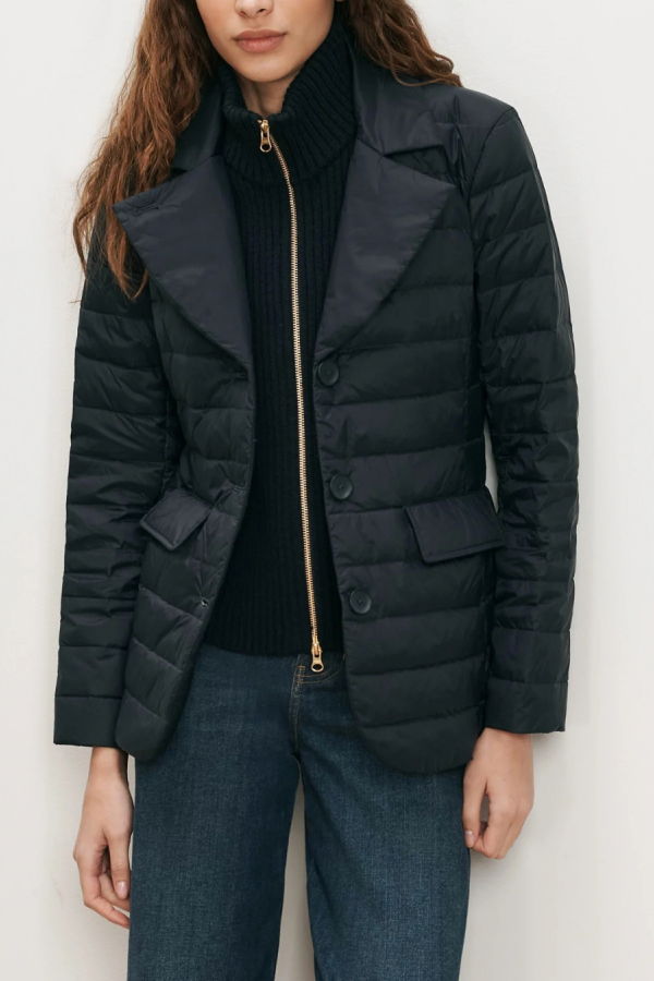 Veronica Beard Rib Turtleneck Dickey - Navy