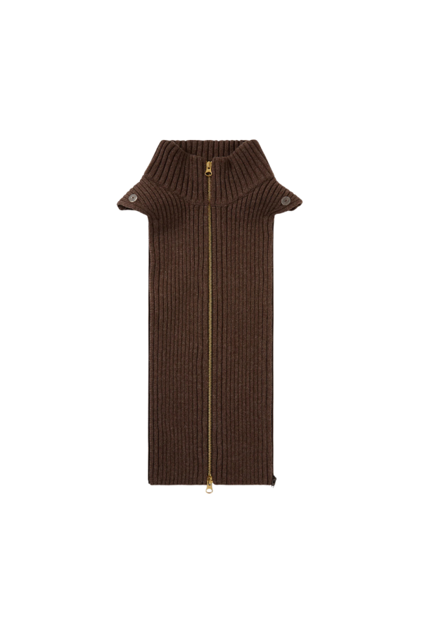 Veronica Beard Rib Turtleneck Dickey - Espresso
