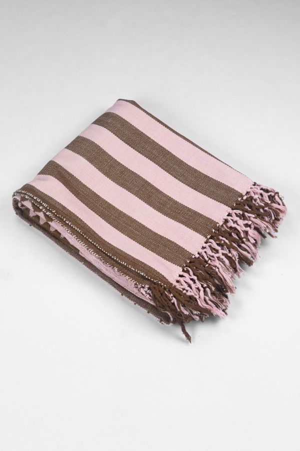 Archive New York Sabina Striped Cotton Throw Blanket